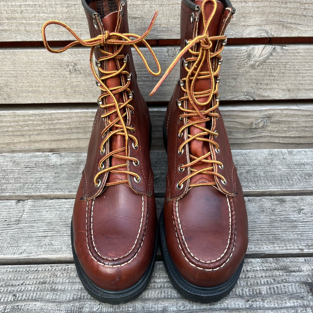 Red Wing Boots 8” Size 8.5D Moc Toe Safety Boots